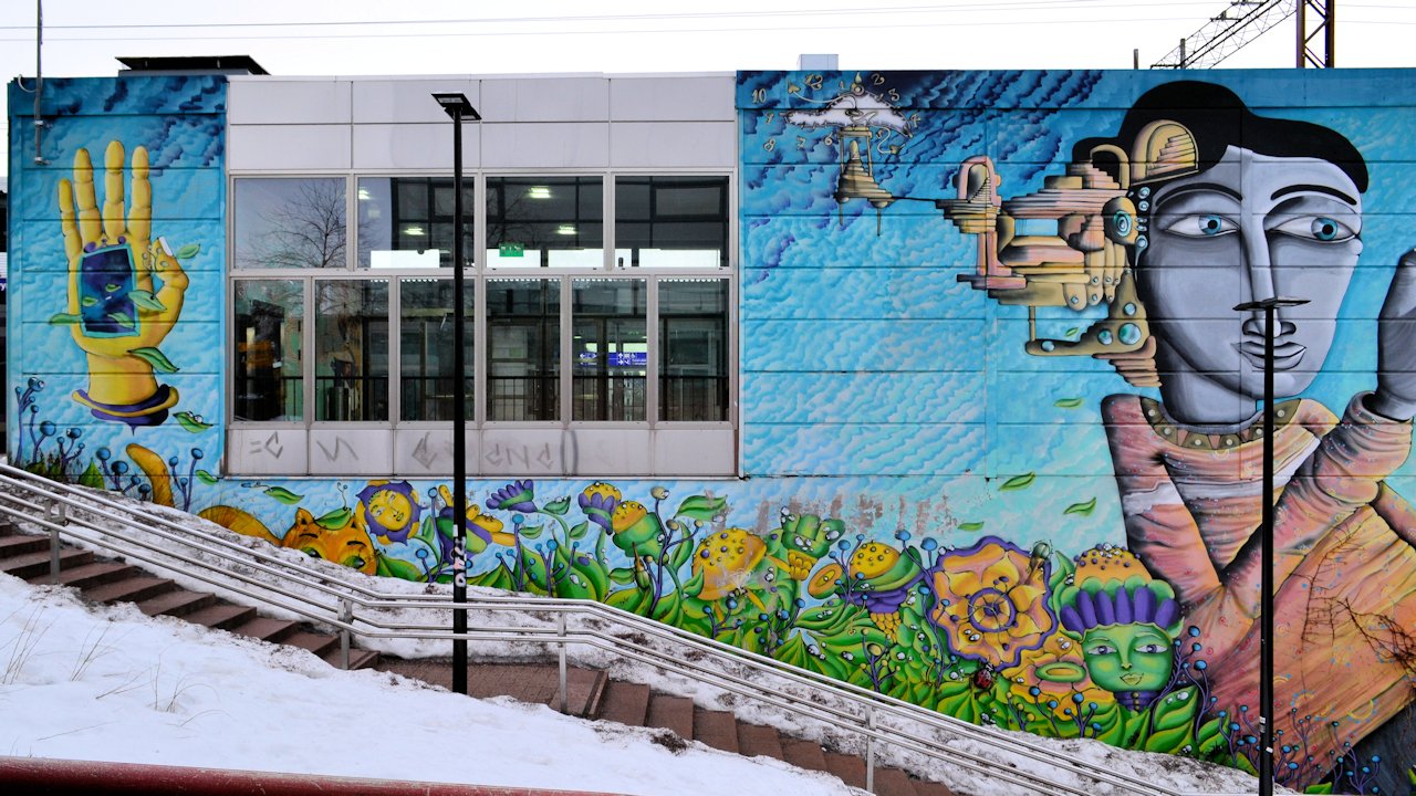 Street Art -pyhiinvaelluksella Myyrmäessä