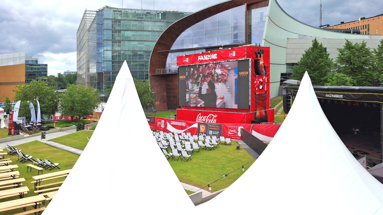 Big screen CocaCola Fanzone