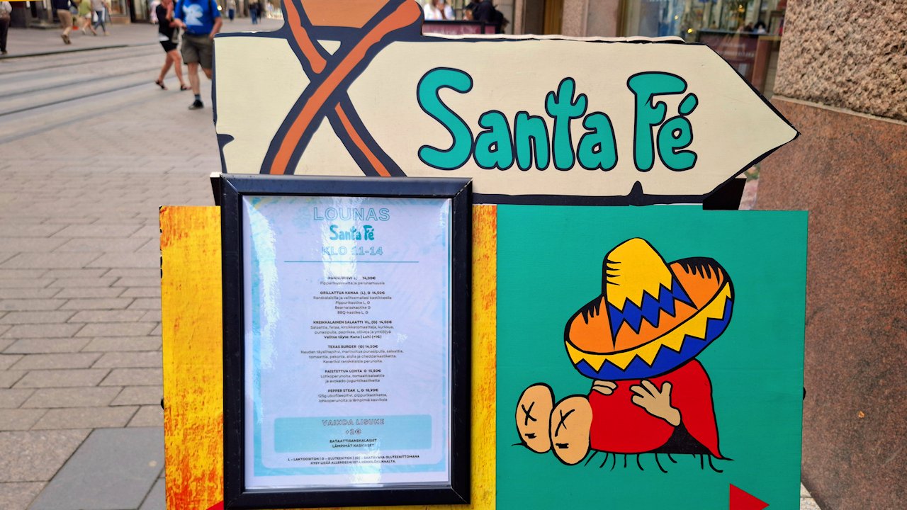 Santa Fe lounasmenu